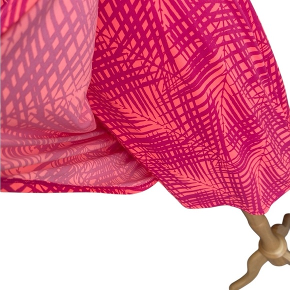 Apt.9 Pink Sheath V-Neck Neon Pink Orange Short Sleeve Mini Dress Size PL - Picture 4 of 8